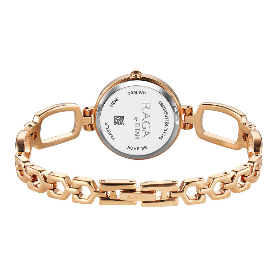 Titan Raga Rose Gold Dial Metal Strap Analog Watch for Women