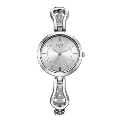 Titan Raga Silver Dial Metal Strap Analog Watch for Women