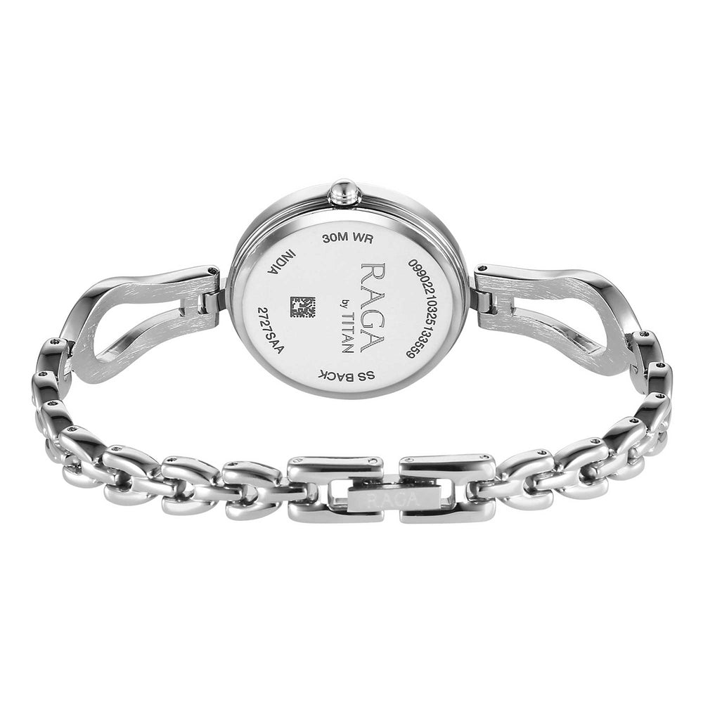 Titan Raga Silver Dial Metal Strap Analog Watch for Women