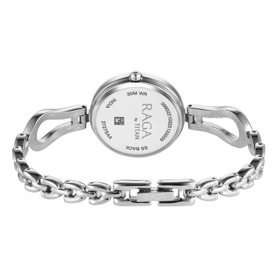 Titan Raga Silver Dial Metal Strap Analog Watch for Women