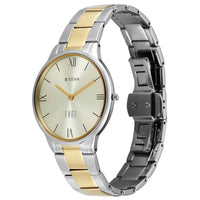 Titan Champagne Dial Two Toned Stainless Steel Strap Analog Watch for Women