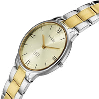 Titan Champagne Dial Two Toned Stainless Steel Strap Analog Watch for Women