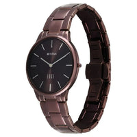 Titan Edge Brown Dial Stainless Steel Strap Analog Watch for Women