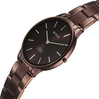Titan Edge Brown Dial Stainless Steel Strap Analog Watch for Women