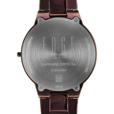 Titan Edge Brown Dial Stainless Steel Strap Analog Watch for Women