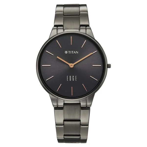 Titan Edge Grey Dial Stainless Steel Strap Analog Watch for Women