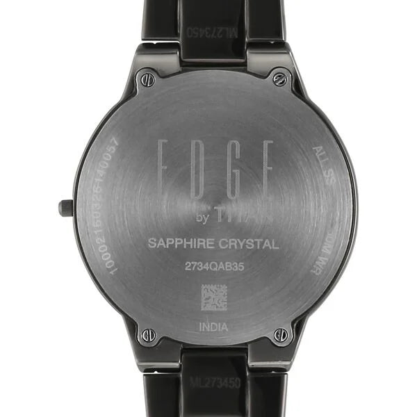 Titan Edge Grey Dial Stainless Steel Strap Analog Watch for Women