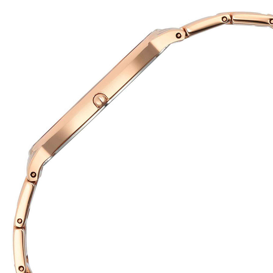 Titan Edge Mother Of Pearl Dial Rose Gold Stainless Steel Strap Analog Watch for Women