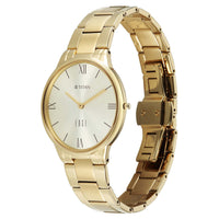 Titan Champagne Dial Gold Stainless Steel Strap Analog Watch for Women