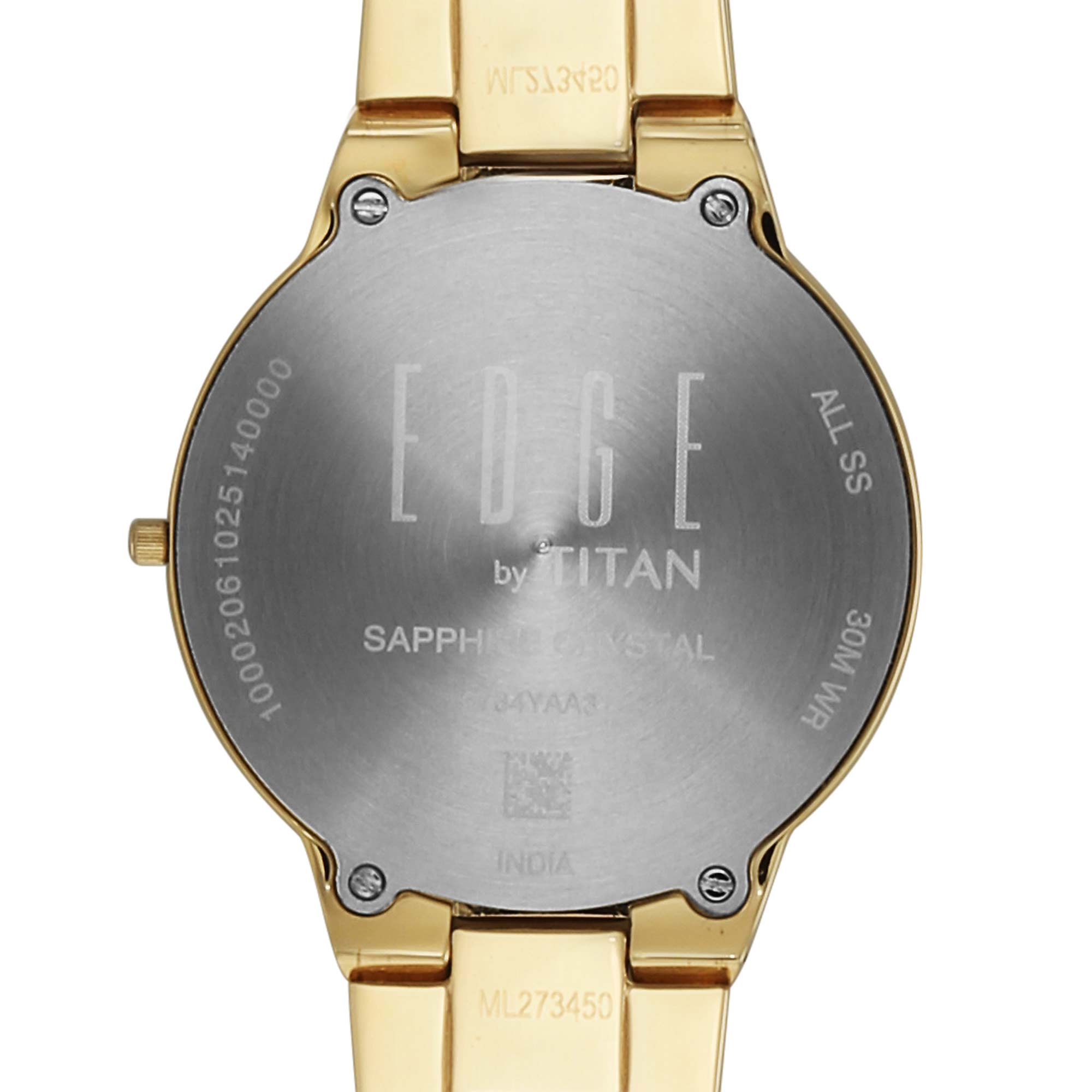 Titan Champagne Dial Gold Stainless Steel Strap Analog Watch for Women