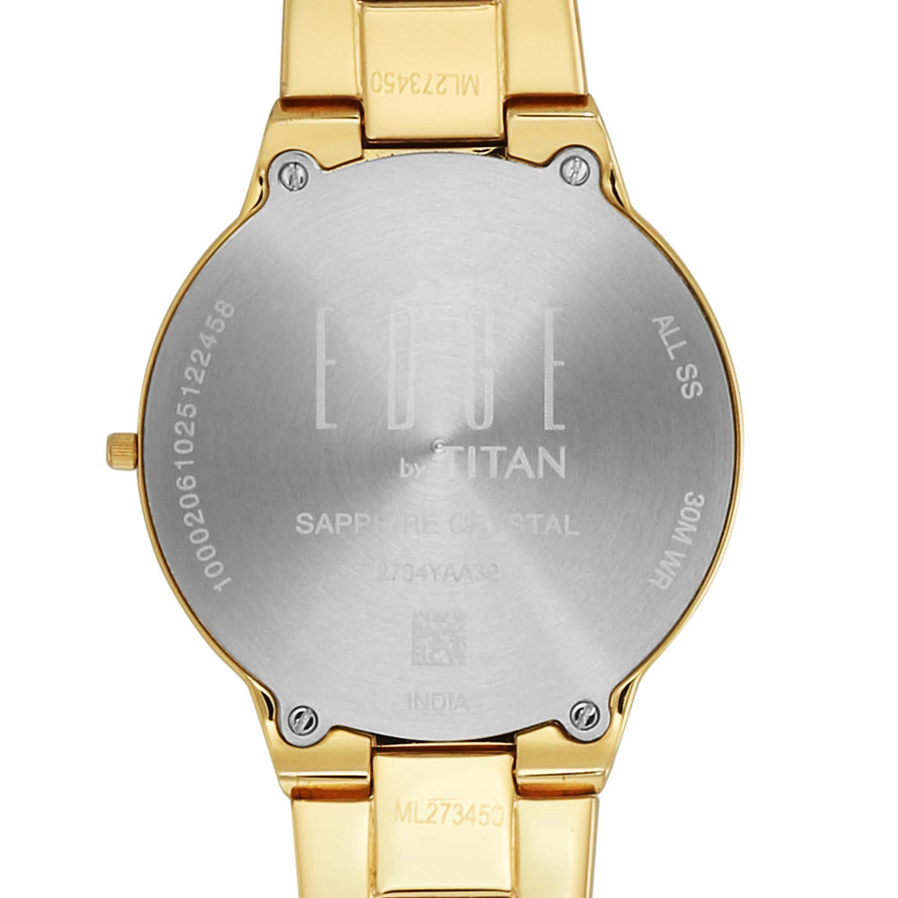 Titan Green Dial Gold Stainless Steel Strap Analog Watch for Women
