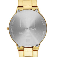Titan Green Dial Gold Stainless Steel Strap Analog Watch for Women