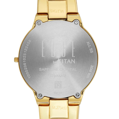 Titan Green Dial Gold Stainless Steel Strap Analog Watch for Women