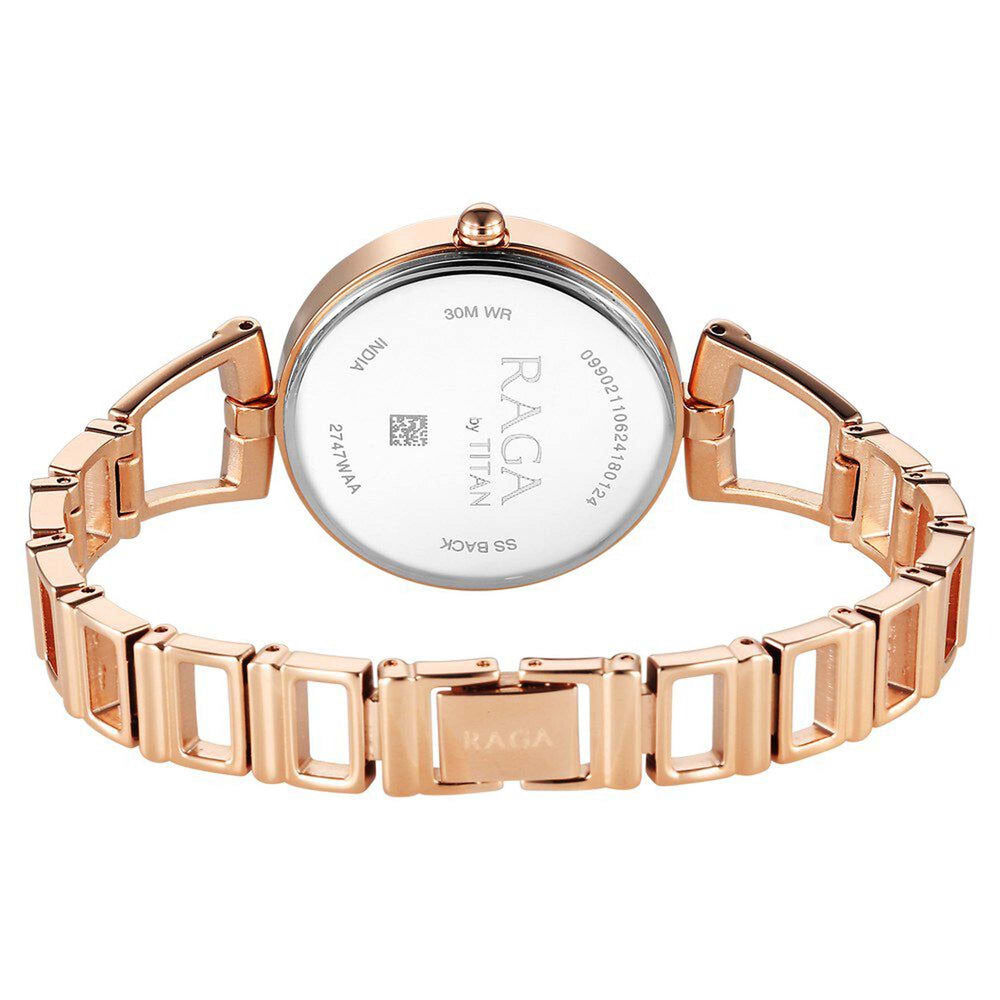 Titan Raga Rose Gold Dial Metal Strap Analog Watch for Women