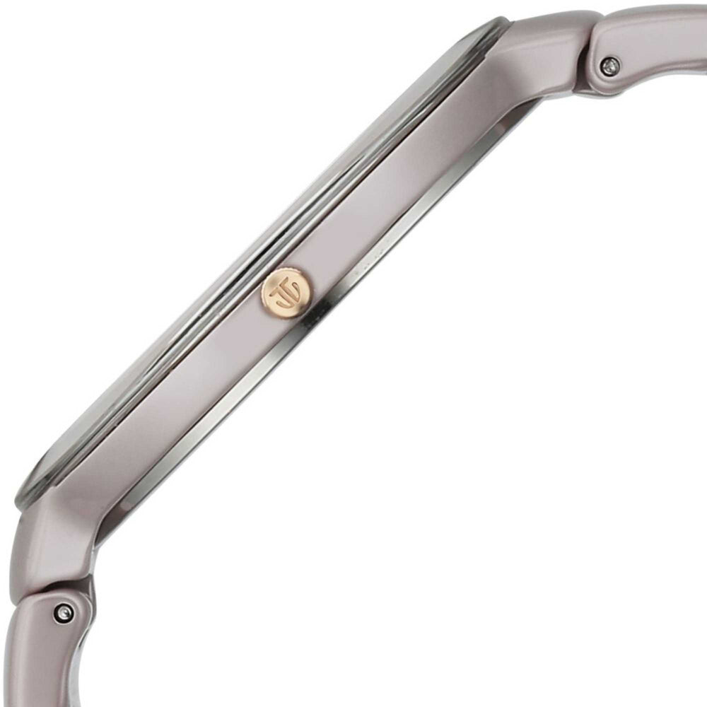 Titan Edge Squircle Quartz Analog Cream Dial Ceramic Strap Watch For Women