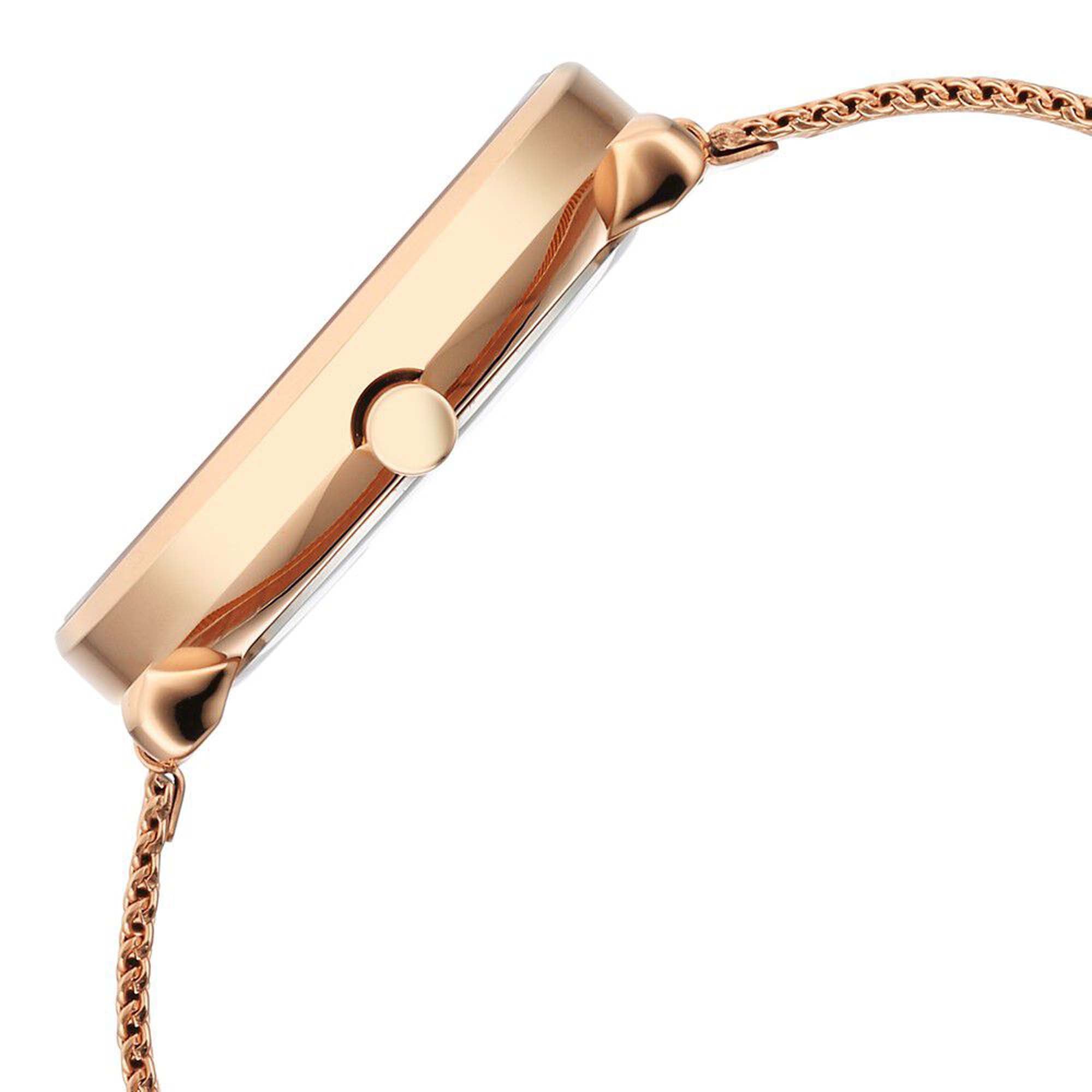 Titan Mother Of Pearl Dial Rose Gold Stainless Steel Strap Analog with Day and Date Watch for Women