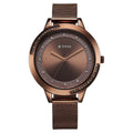 Titan Fashion Brown Dial Stainless Steel Strap Analog Watch For Women