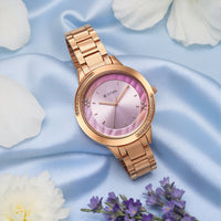 Titan Razzle Dazzle Quartz Analog Pink Dial Stainless Steel Strap Watch For Women