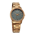 Titan Fashion Green Dial Rose Gold Stainless Steel Strap Analog Watch For Women
