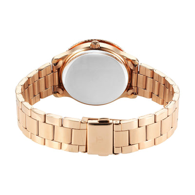 Titan Fashion Green Dial Rose Gold Stainless Steel Strap Analog Watch For Women