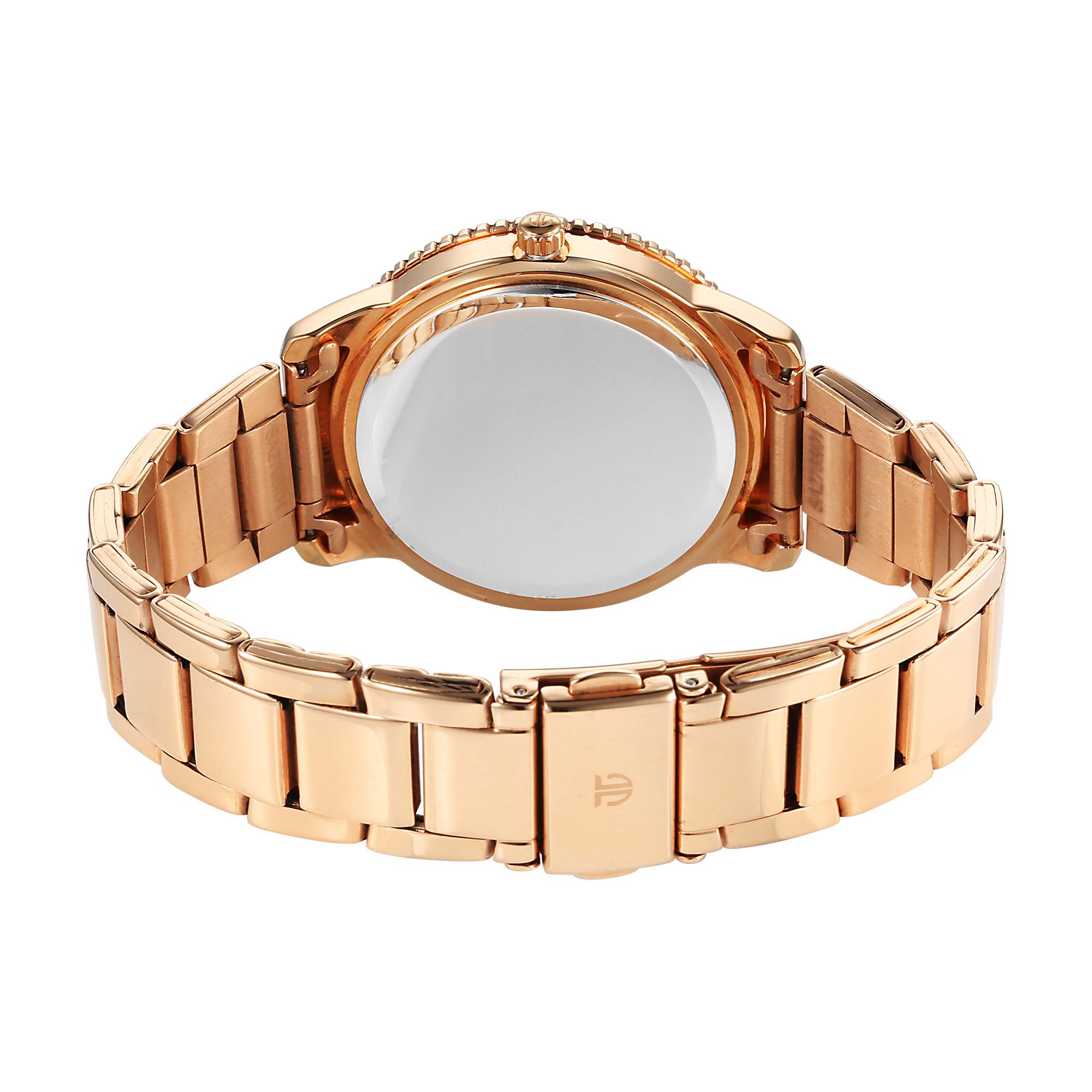 Titan Fashion Red Dial Gold Stainless Steel Strap Analog with Date Watch For Women