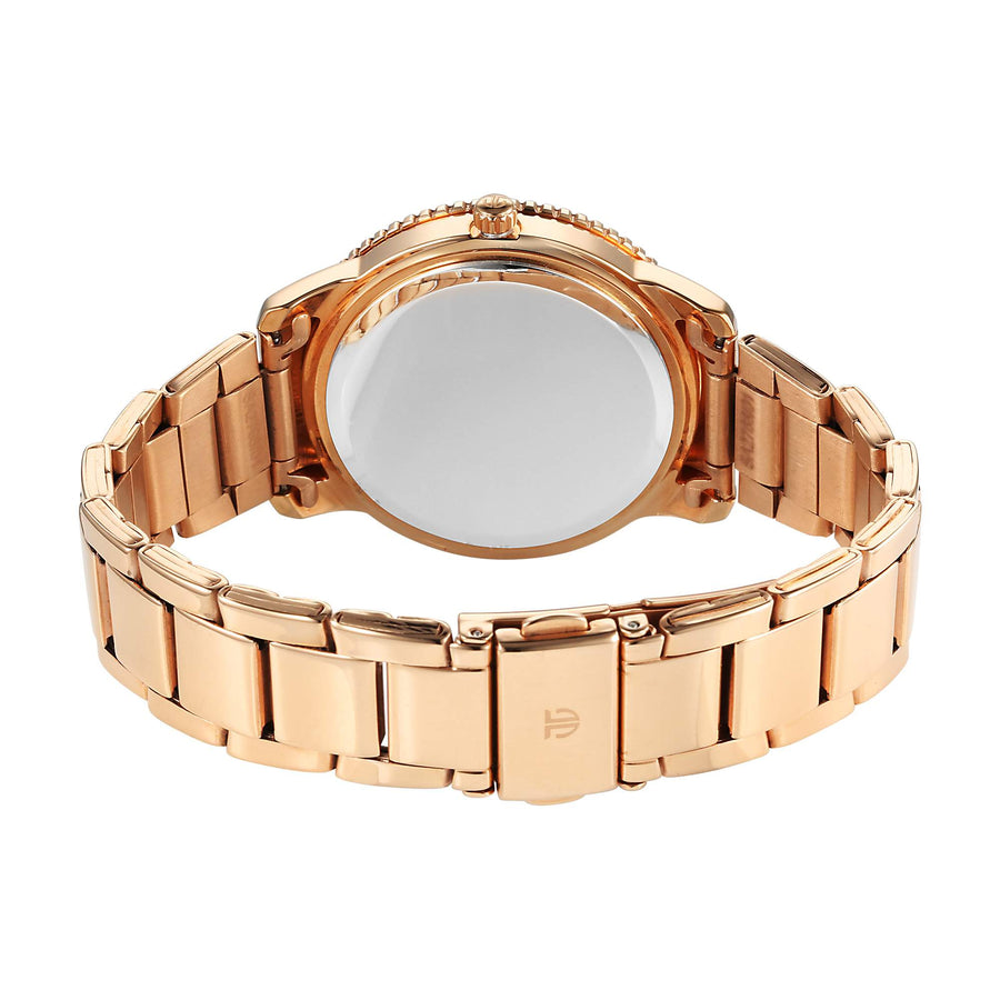 Titan Fashion Red Dial Gold Stainless Steel Strap Analog with Date Watch For Women