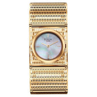 Titan Raga White Mother Of Pearl Rectangular Dial Rose Gold Stainless Steel Strap Analog Watch for Women