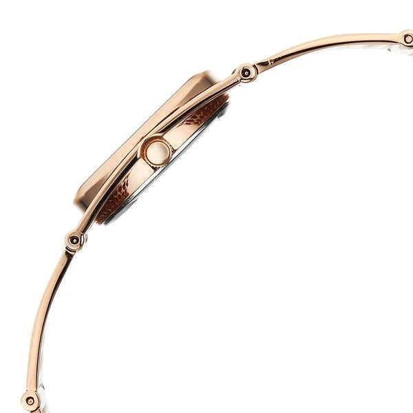 Titan Raga White Mother Of Pearl Rectangular Dial Rose Gold Stainless Steel Strap Analog Watch for Women