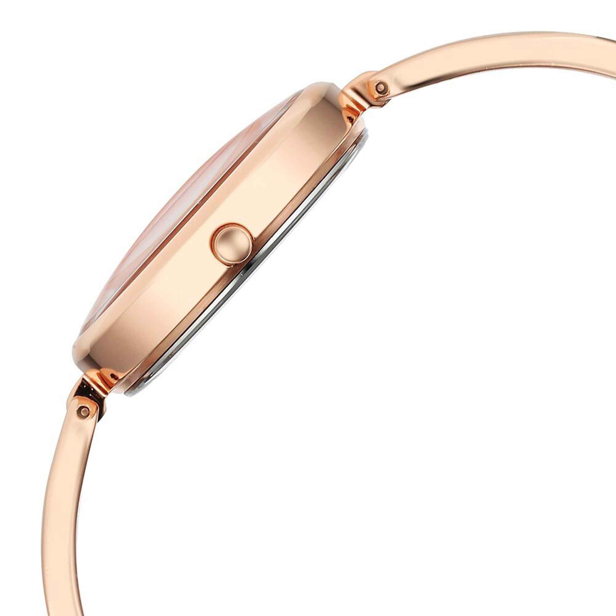 Titan Raga Showstopper Pink Dial Rose Gold Metal Strap Analog Watch for Women