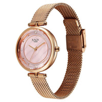 Titan Raga Showstopper Pink Dial Rose Gold Metal Strap Analog Watch For Women
