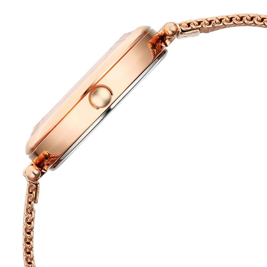 Titan Raga Showstopper Pink Dial Rose Gold Metal Strap Analog Watch For Women