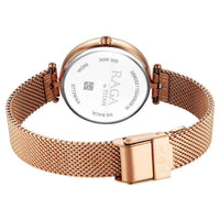 Titan Raga Showstopper Pink Dial Rose Gold Metal Strap Analog Watch For Women