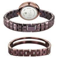Titan Raga Brown Dial Metal Strap Analog Quartz Watch for Women
