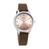 Titan Workwear Pink Dial Brown Leather Strap Analog Watch for Women