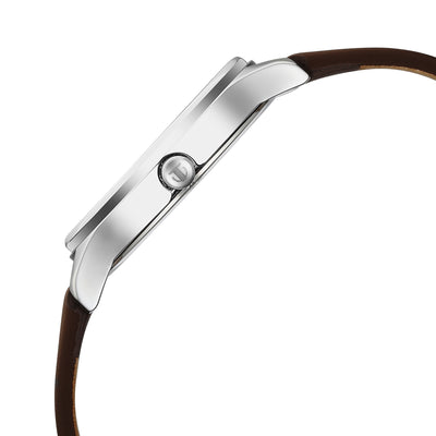 Titan Workwear Pink Dial Brown Leather Strap Analog Watch for Women