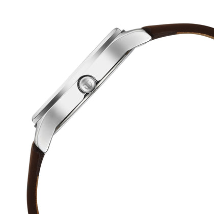 Titan Workwear Pink Dial Brown Leather Strap Analog Watch for Women