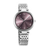 Titan Purple Dial Silver Metal Strap Analog Quartz Watch for Women