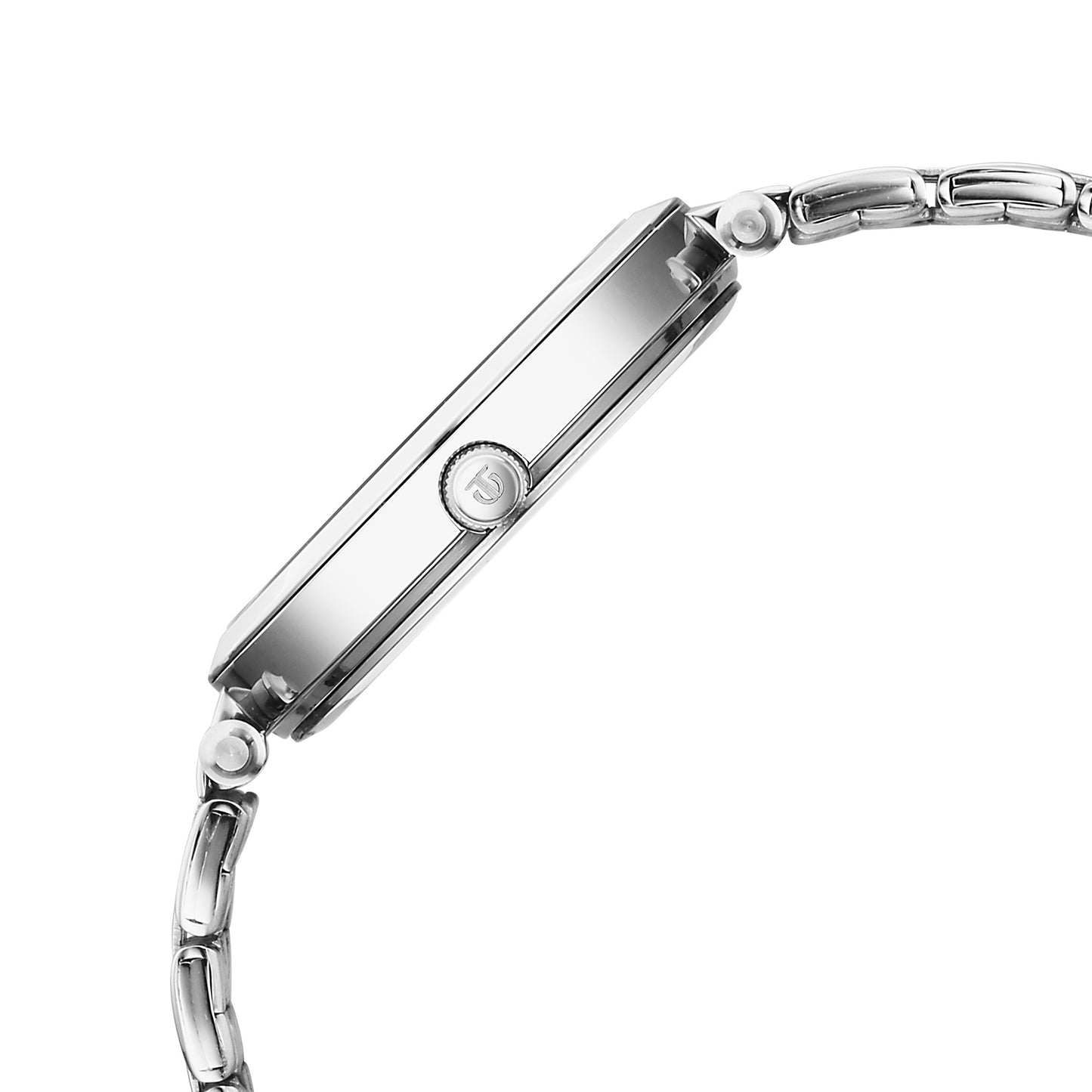 Titan Purple Dial Silver Metal Strap Analog Quartz Watch for Women