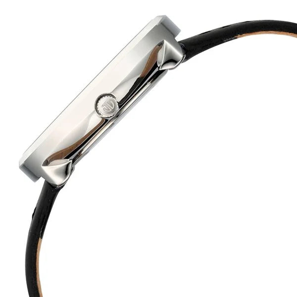 Titan Workwear Silver Dial Black Leather Strap Analog with Date Watch for Women