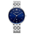 Titan Workwear Blue Dial Silver Metal Strap Analog with Date Watch for Women