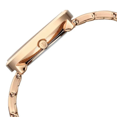 Titan Workwear Purple Dial Rose Gold Metal Strap Analog with Date Watch for Women