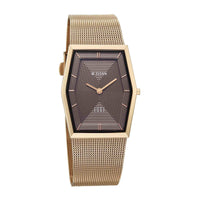 Titan Edge Brown Special Dial Gold Stainless Steel Strap Analog Watch for Women