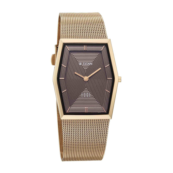 Titan Edge Brown Special Dial Gold Stainless Steel Strap Analog Watch for Women