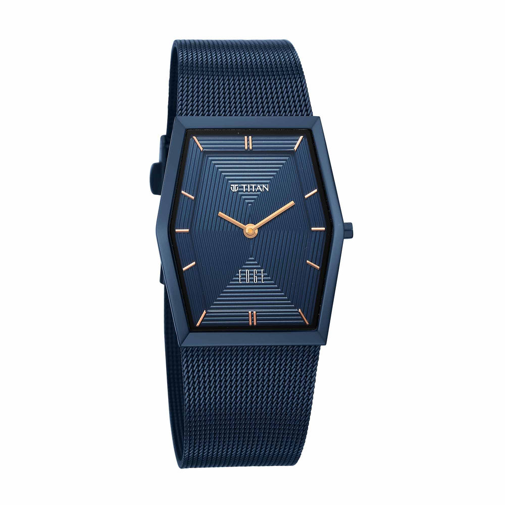 Titan Edge Blue Special Dial Blue Stainless Steel Strap Analog Watch for Women