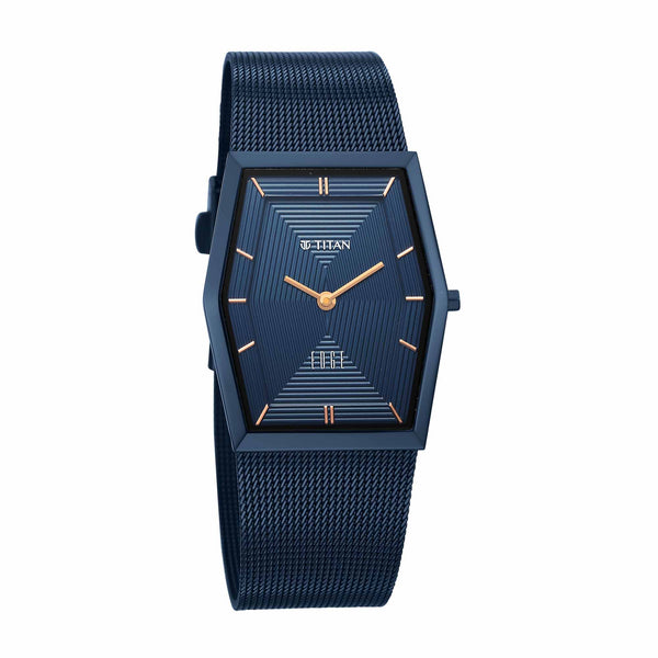 Titan Edge Blue Special Dial Blue Stainless Steel Strap Analog Watch for Women