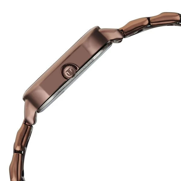 Titan Workwear Silver Square Dial Brown Metal Strap Analog Watch For Women