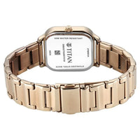 Titan Workwear Champagne Dial Rose Gold Metal Strap Analog Watch For Women