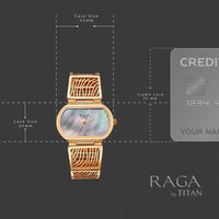Titan Raga Mother of Pearl Shaped Dial Rose Gold Metal Strap Analog Watch for Women