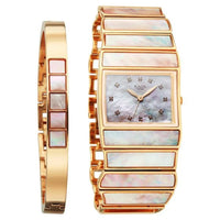 Titan Raga Mother Of Pearl Shaped Dial Rose Gold Metal Strap Analog Watch for Women