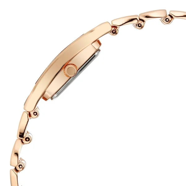 Titan Raga Mother Of Pearl Shaped Dial Rose Gold Metal Strap Analog Watch for Women